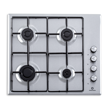 Estufa de Empotrar 60 cm Inox 4 Quemadores Indurama Gas Natural Encendido Automático.EGI-604AIA Inox
