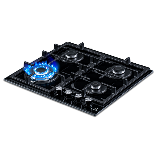 Encimera Vidrio 60 cm 4 Quemadores Triple Corona Indurama Gas Natural. EGI-604VDNF