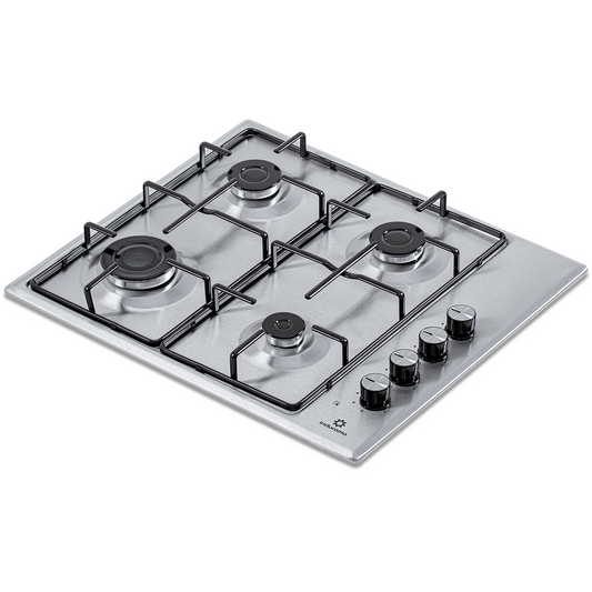 Estufa de Empotrar 60 cm Inox 4 Quemadores Indurama Gas Natural Encendido Automático.EGI-604AIA Inox