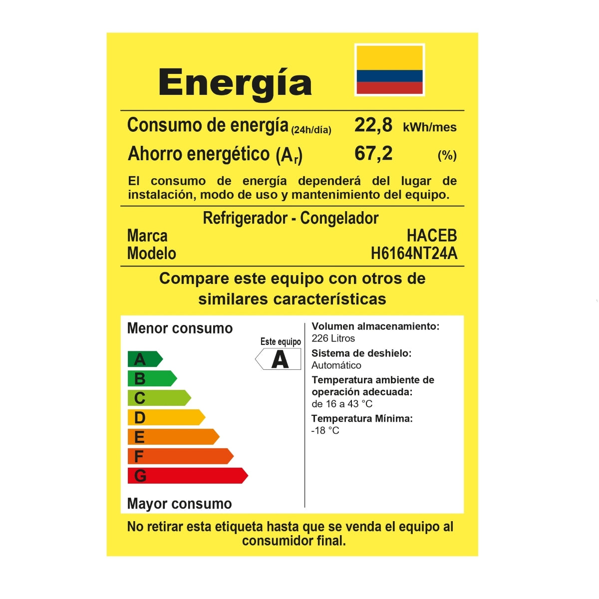 Nevera Haceb No Frost 243 Litros Manija IntegradaTitanio Inverter - NEV 243 SE DA MI TI INV