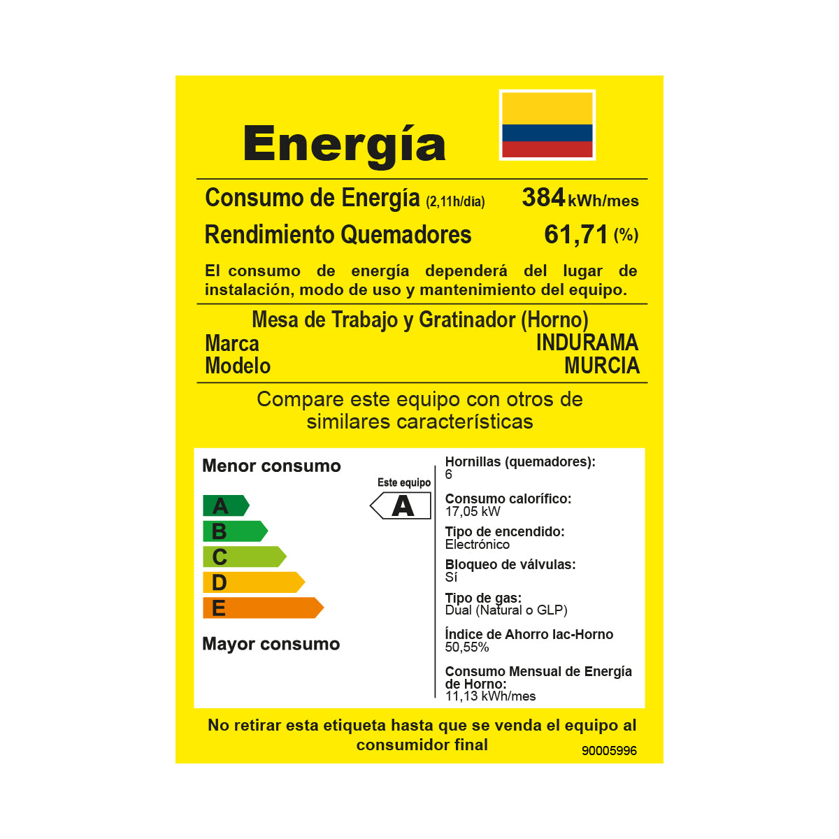 Estufa indurama murcia quarzo 30001118 gas natural.