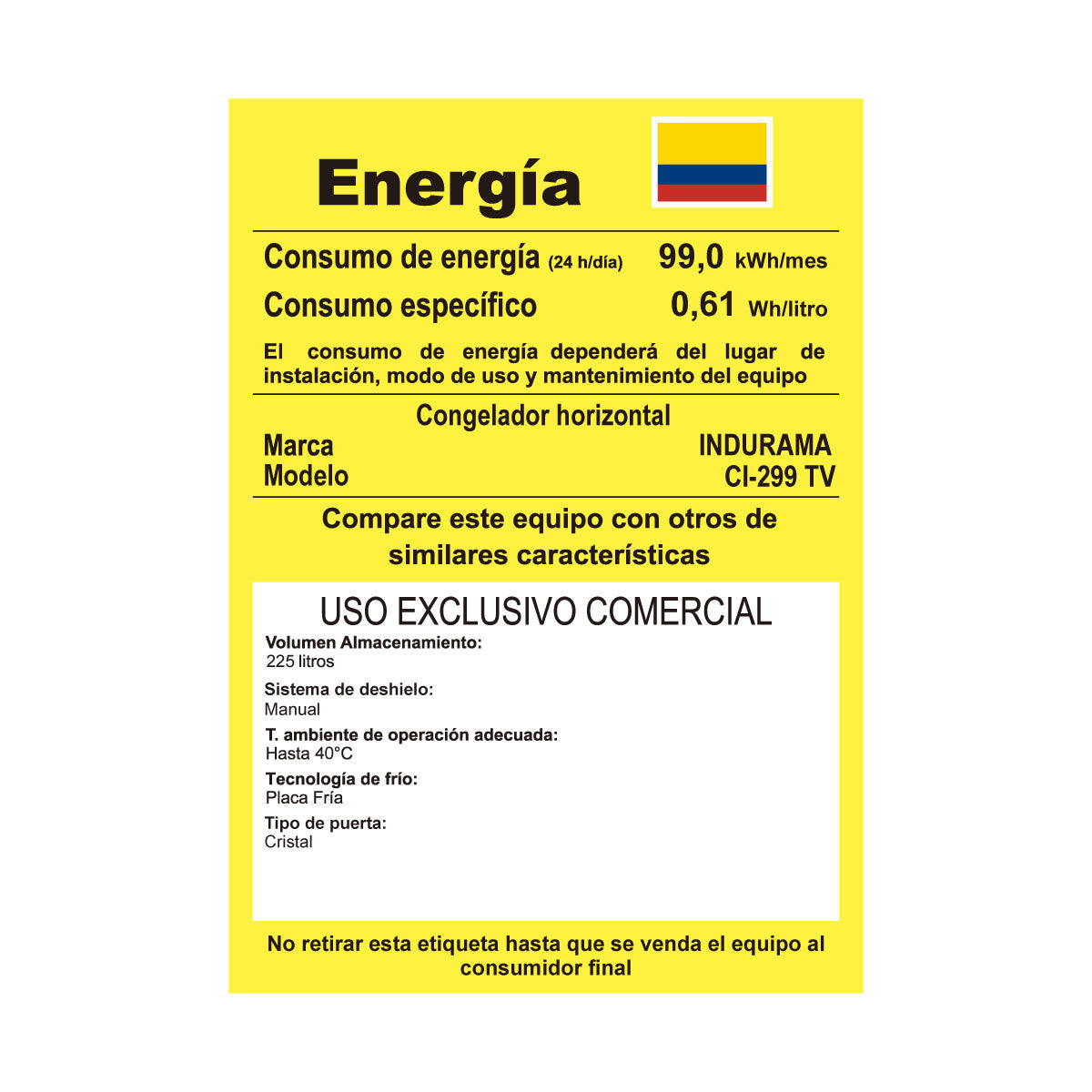 Congelador Indurama Horizontal 306 Litros Tapa de Vidrio - CI-299TV