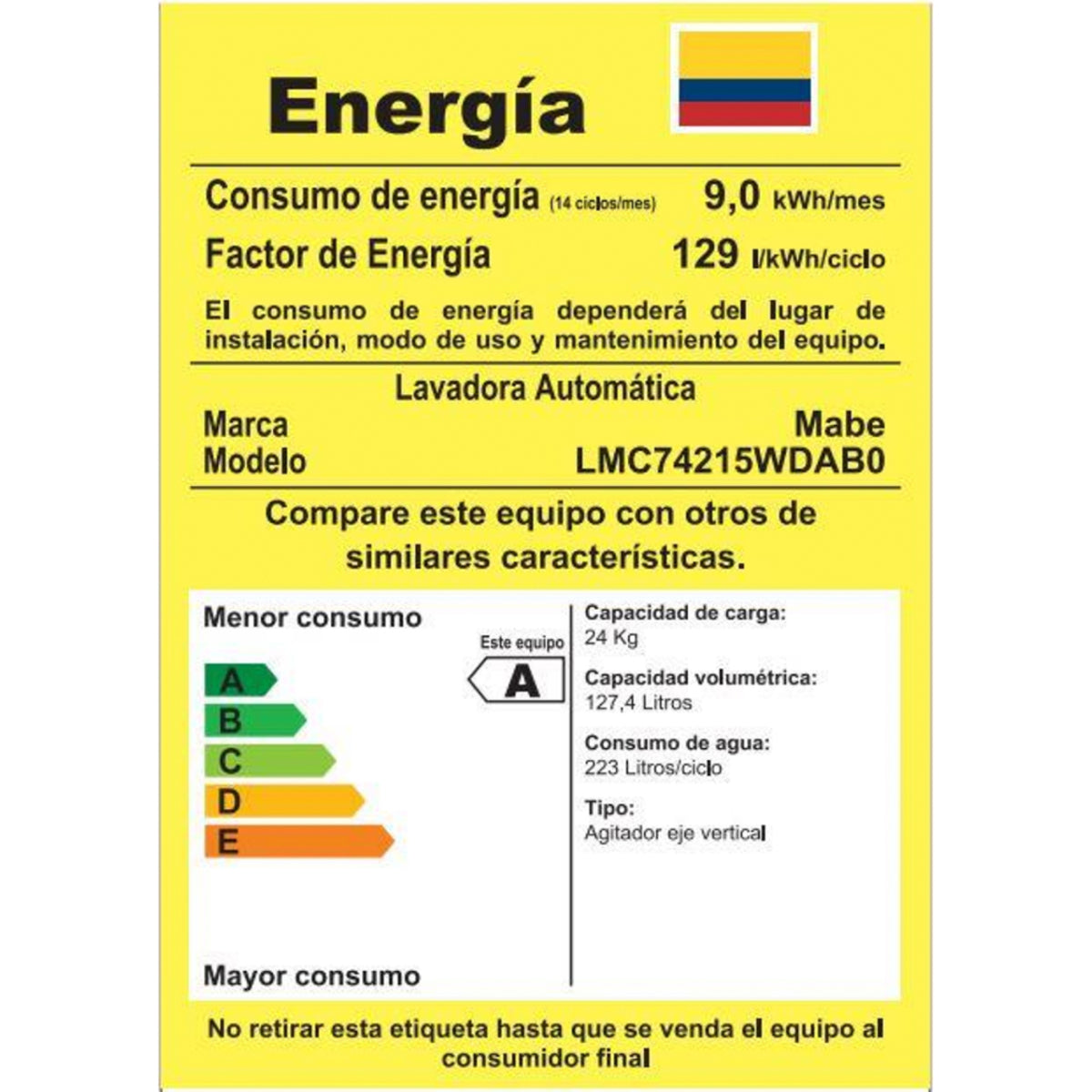 Lavadora Mabe Automática 24 Kg Gray - LMC74215WDABO