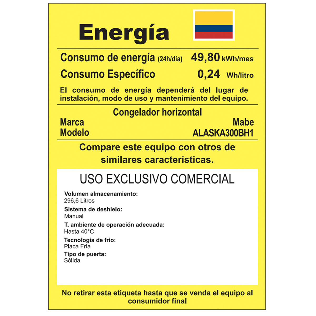 Congelador Horizontal Mabe 320 L Blanco - ALASKA300BH1