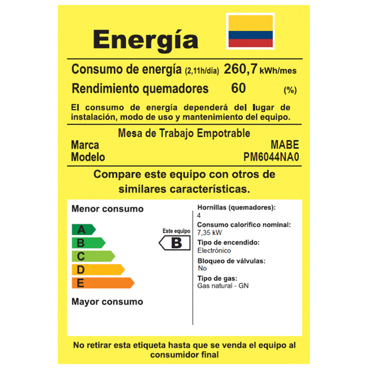 Cubierta de Empotrar a Gas 60 cm Inoxidable Mabe - PM6044NA0