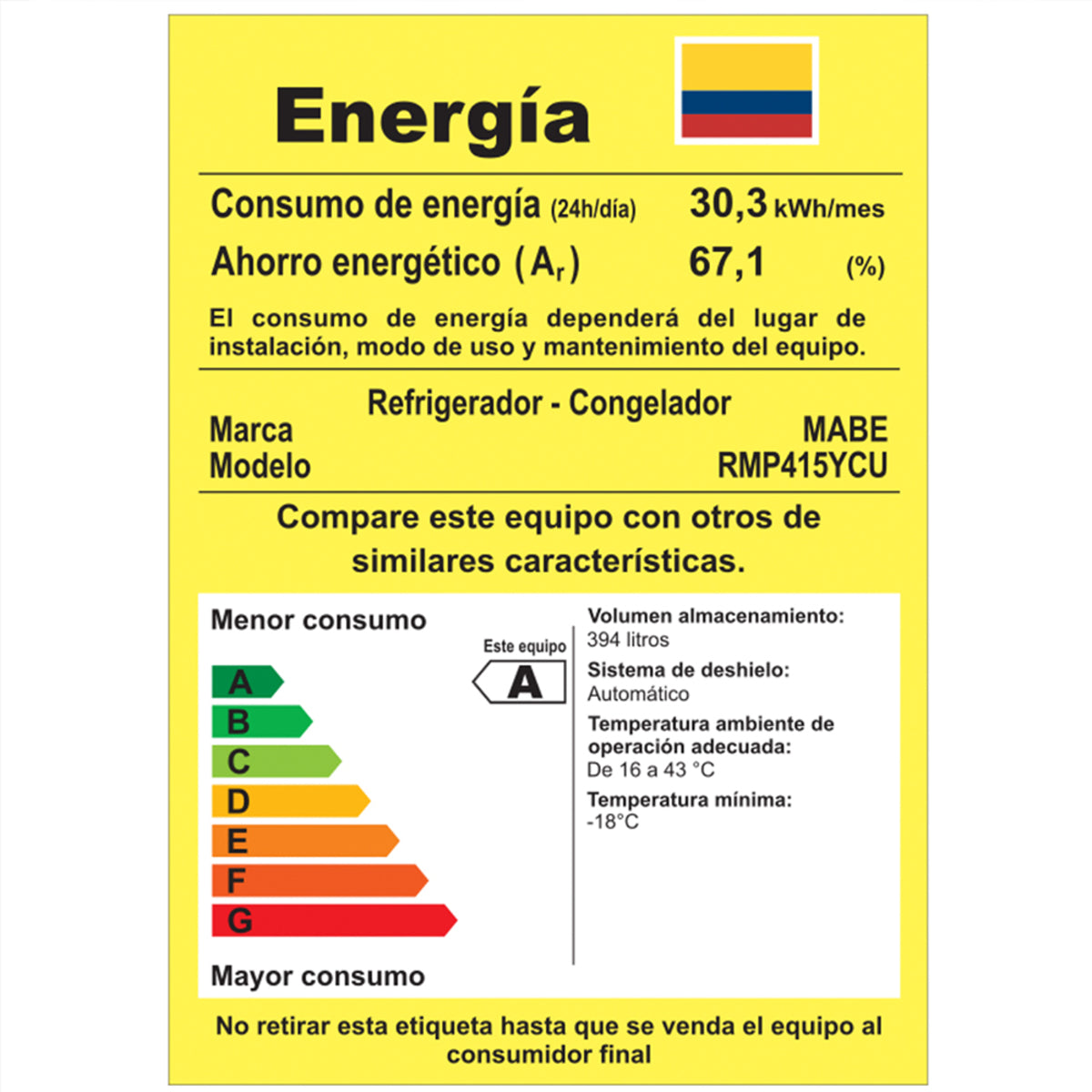 Nevera Mabe No Frost 415 L Brutos Inox - RMP415YCU