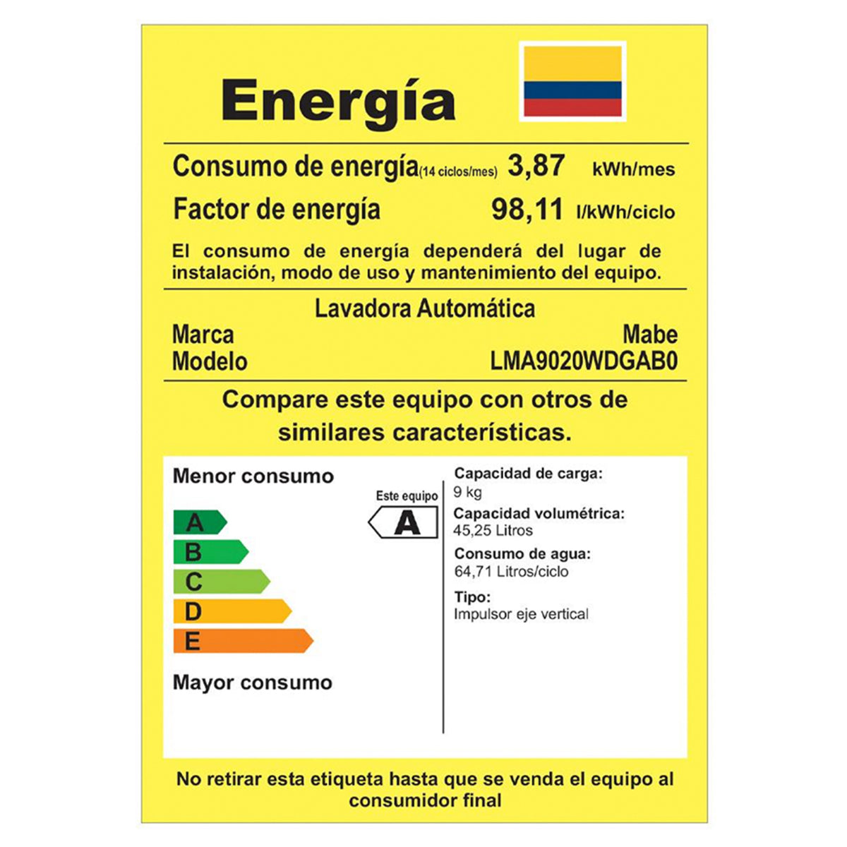 Lavadora Digital Automática de 9 kg Mabe - LMA9020WDGAB0