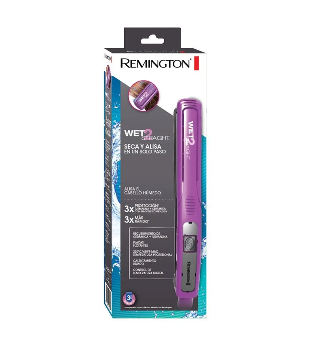 Plancha Alisadora Remington Cabello Húmedo y Seco S7901P