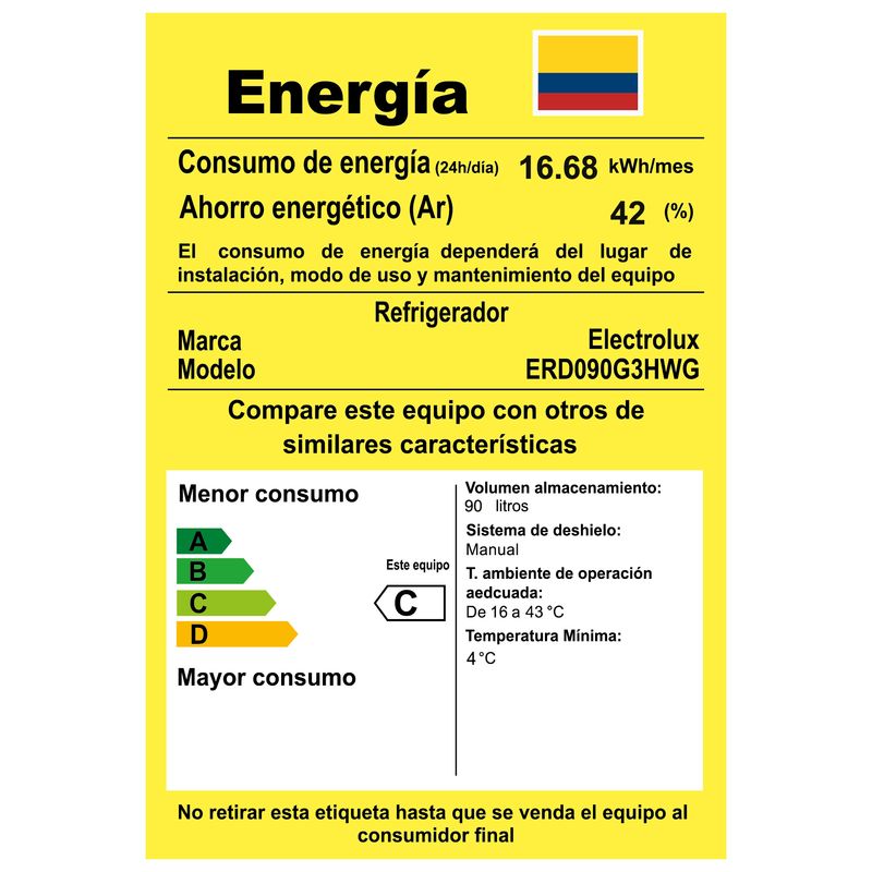 Nevera ELECTROLUX 90 LTS Minibar Gris ERD090G3HWG