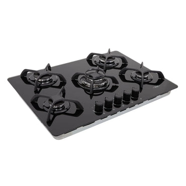 Estufa de Empotrar APL Haceb de 5 puestos a Gas Natural Negra -CUB APL CG 76 CRISTAL 5P MF GN