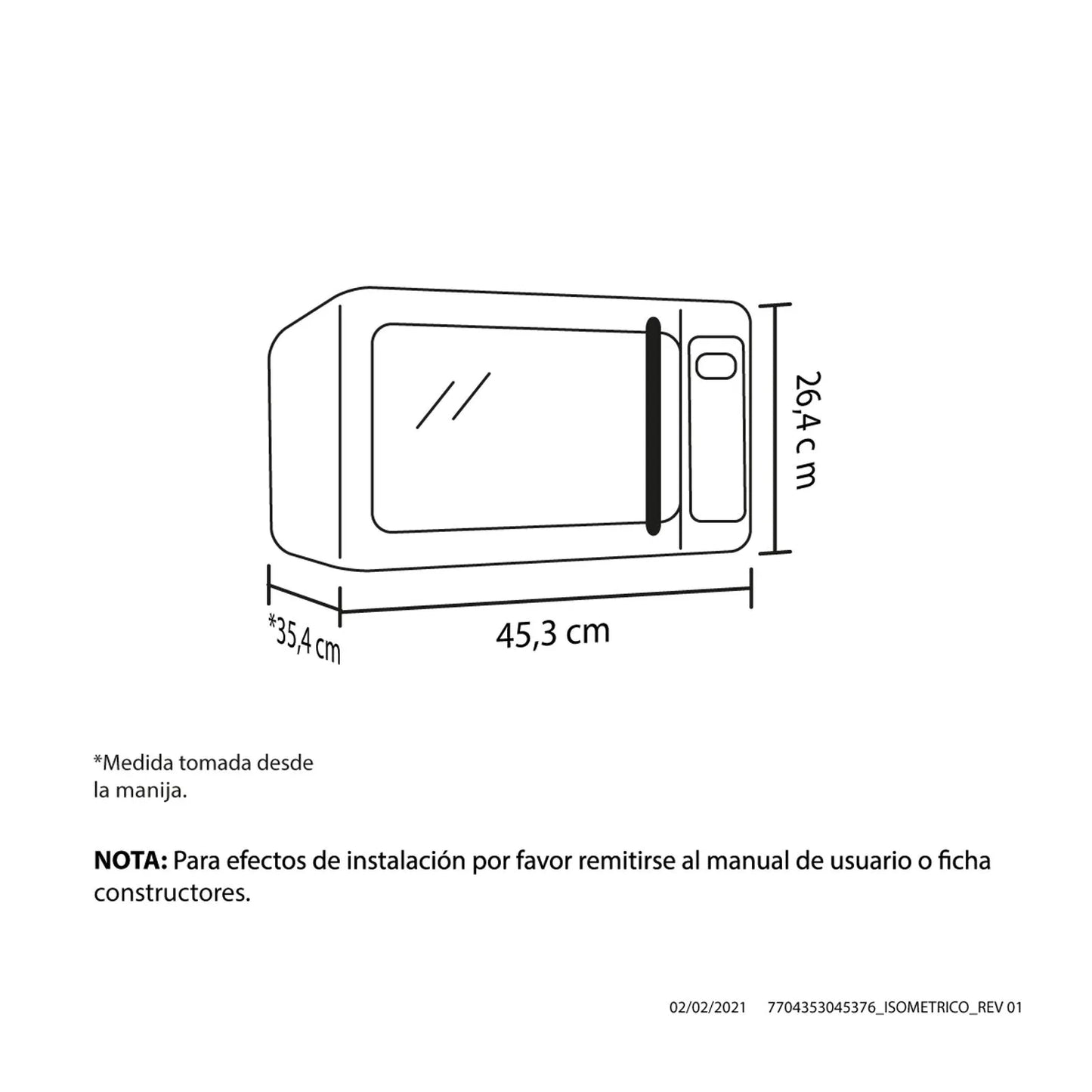 Horno Microondas Haceb INOX de 20 Lts - 0.7 - HORNO AR HM-0.7 ME INOX- Logística Haceb
