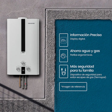 Calentador de paso a gas Natural Challenger 6 Litros Tiro Natural - WHN7060-GN