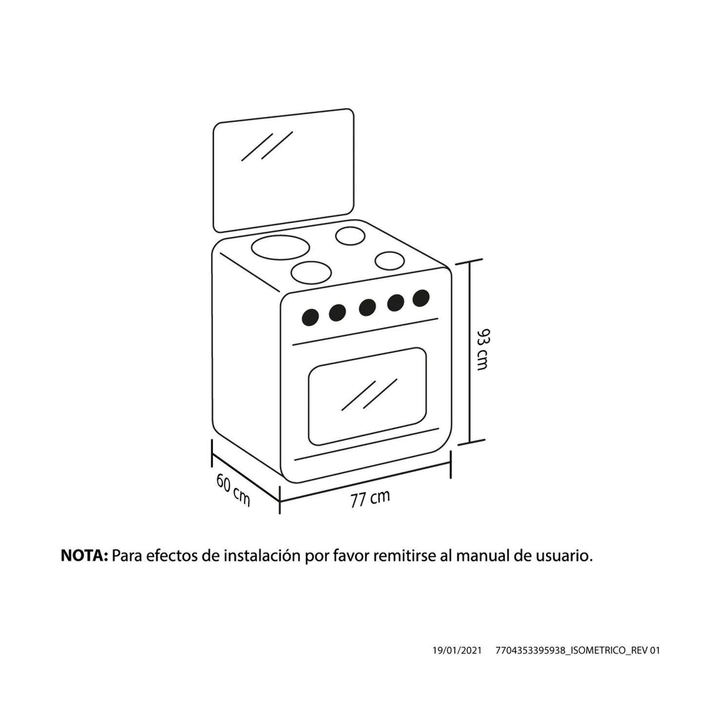 Estufa Orégano Haceb Ultra 76 cms inox gas natural - ESTOR 76 ULTRA GN INOX- Logística Haceb