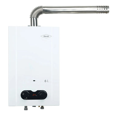 Calentador paso tiro forzado 6 L gas natural blanco Haceb CP BAMBÚ 6 LT TF GN DISP BL