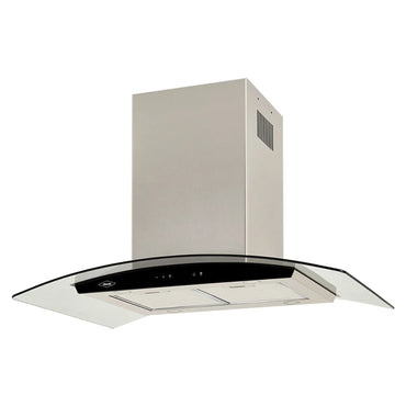 Campana isla vidrio inox-negro 90 Cm 3 velocidades- Logística Haceb