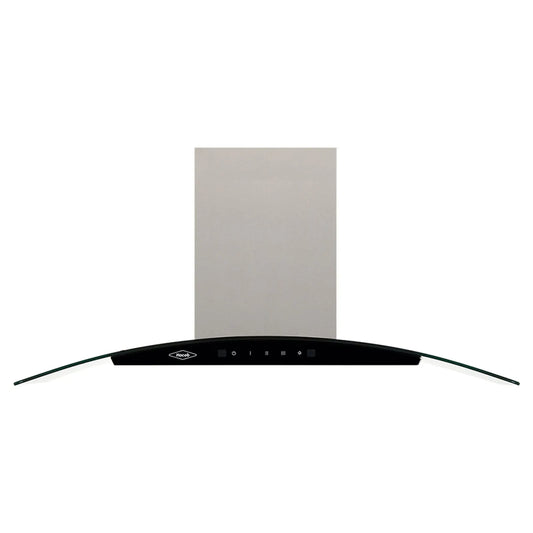 Campana península vidrio inox Haceb-negro de 90cm con 3 velocidades- Logística Haceb