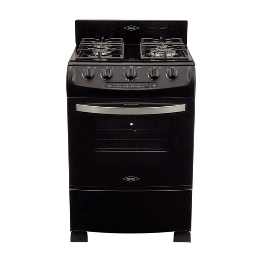 Estufa de piso en cristal Haceb de 60 cm gas natural negro - EST CRISTAL 60-T GN NE- Logística Haceb