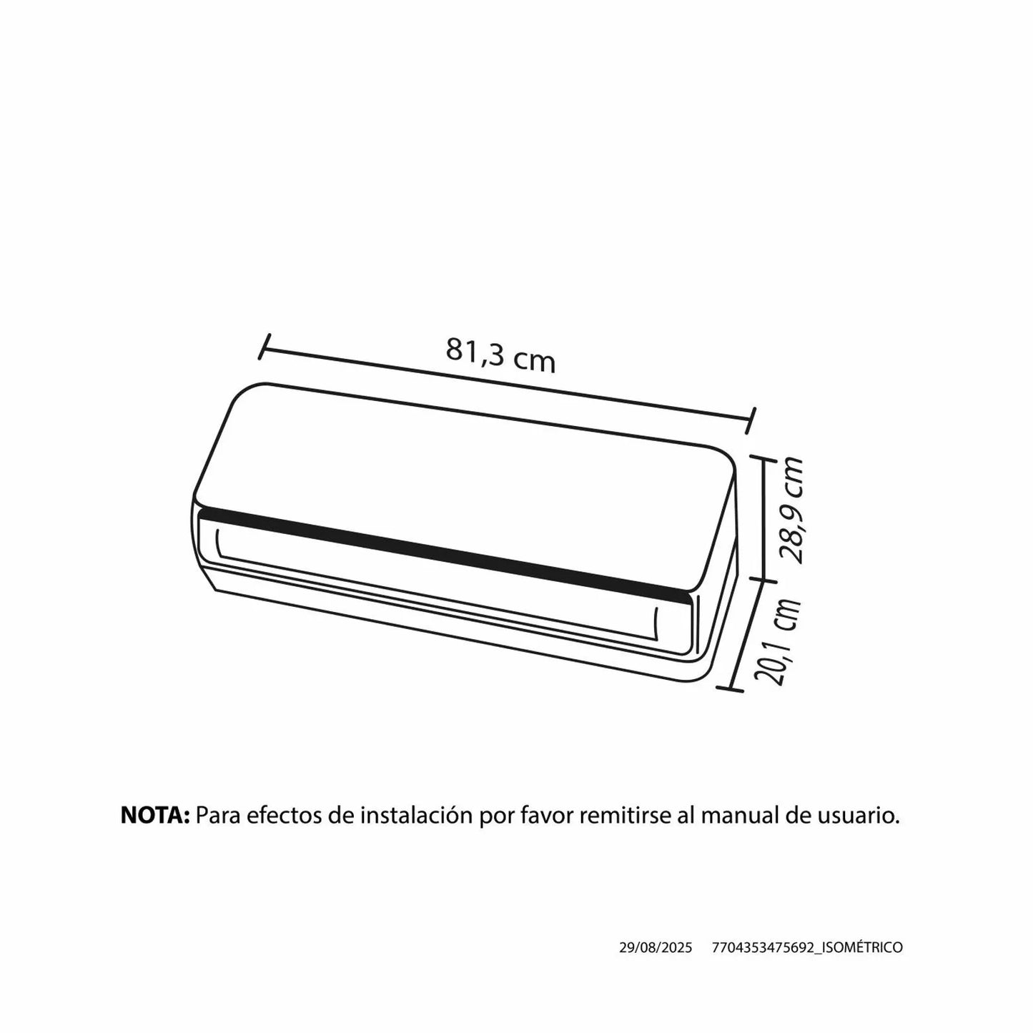 Aire Acondicionado Inverter Haceb 12000 BTU 115 V R32 - AA INV 12000 BTU 115V R32 - Logística Haceb