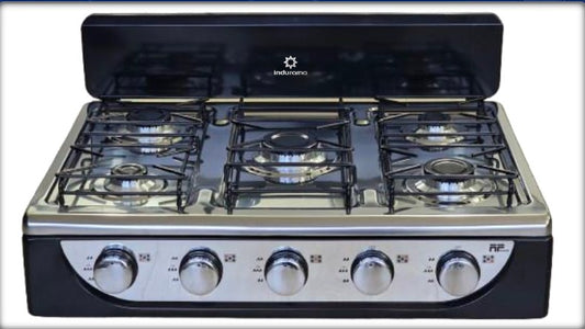 Estufa Indurama Mesa 5 Ptos Negro Gas propano - EMI-510ARGP
