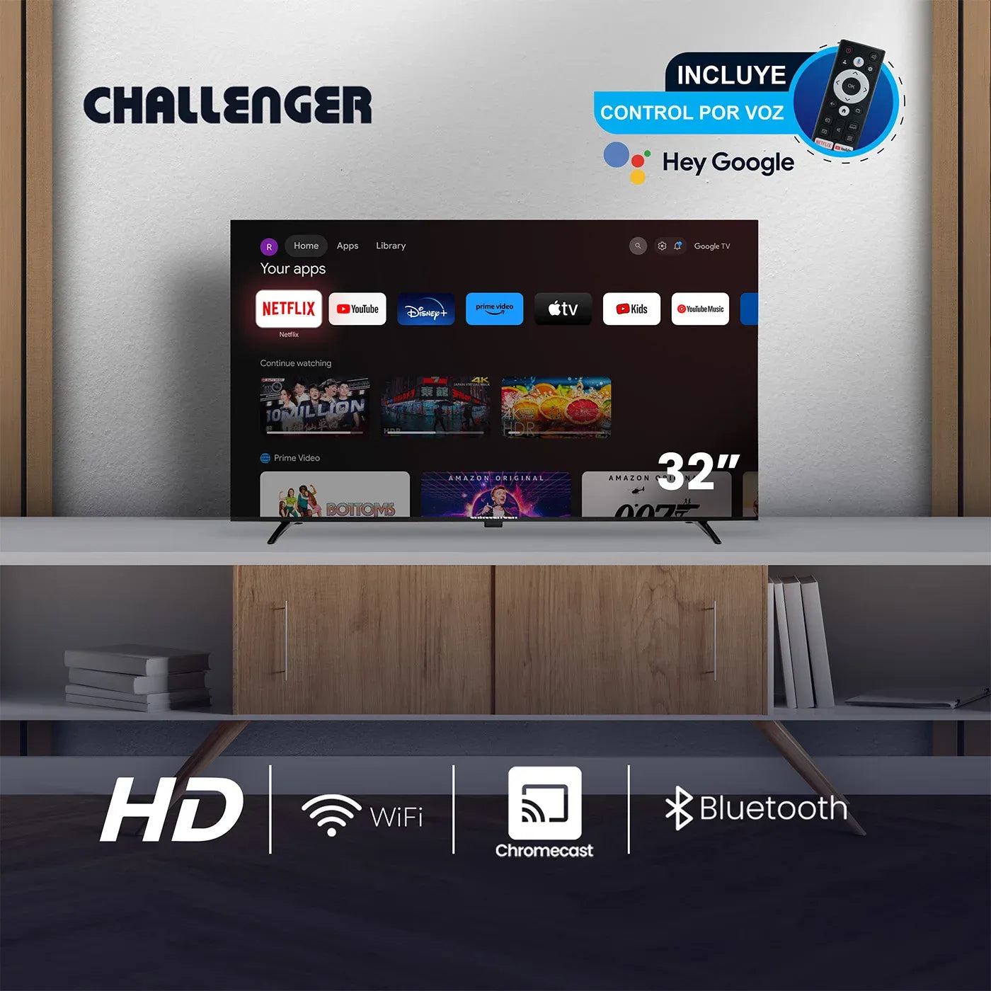 Televisor Challenger 32" HD Google TV 32KG84.