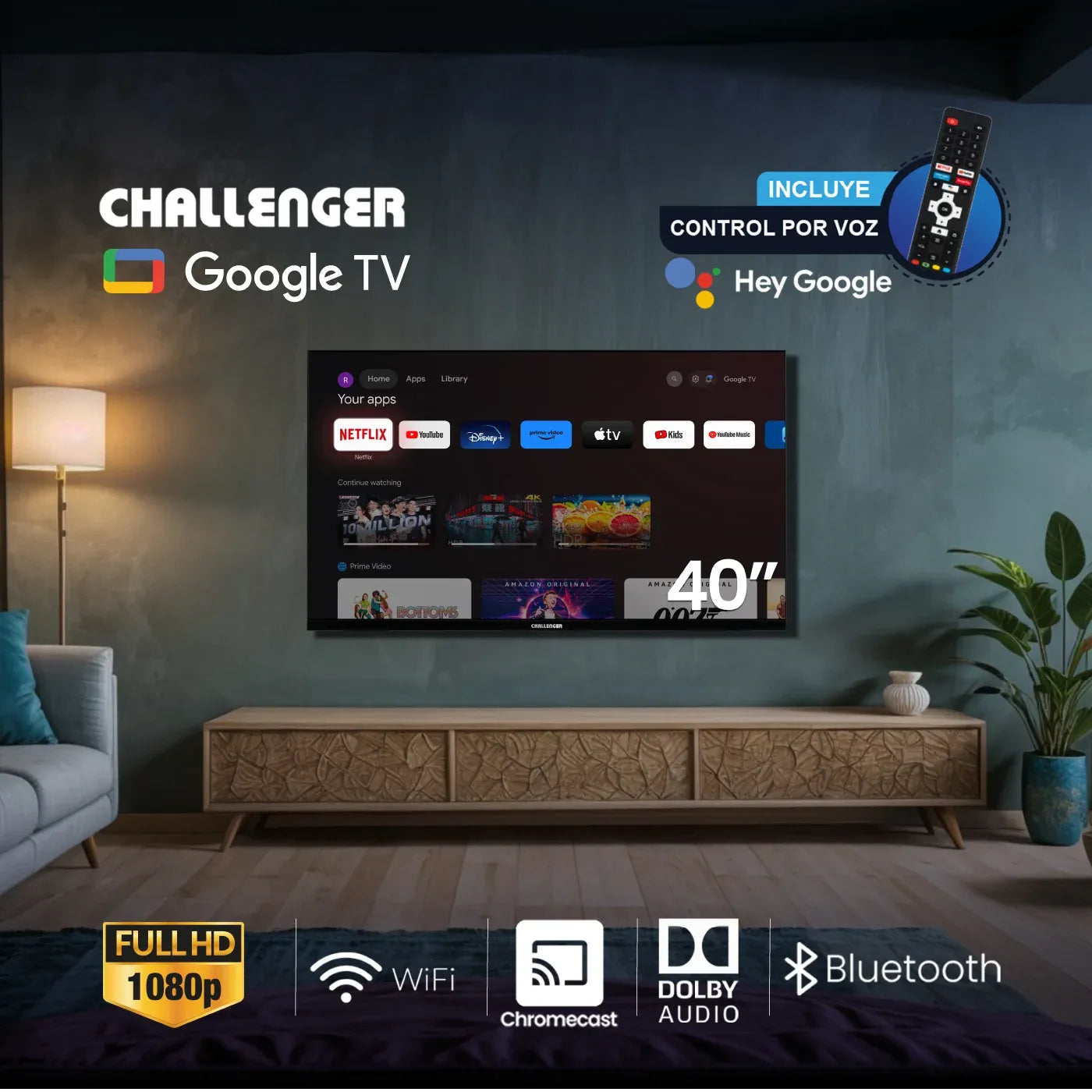 Televisor Challenger 40" Google TV - 40KG84