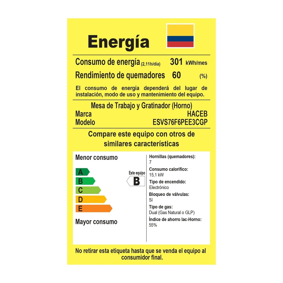 Estufa Orégano Haceb de 6 puestos 76 cm a Gas Propano Inox - ESTUFA OREGANO 76-VF GP INOX - Logística Haceb