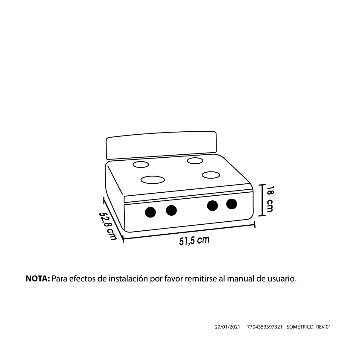 Estufa de mesa Avellana Haceb 4 puestos a Gas Propano Plata - EM AVELLANA T MIX 3X1 GP PL - Logística Haceb