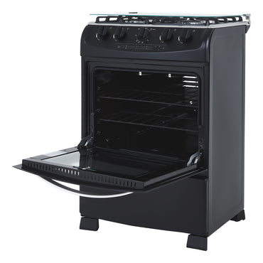 Estufa Orégano Haceb de 4 puestos 60 cm a Gas Propano Negro - ESTUFA OREGANO 60-VF GP NE