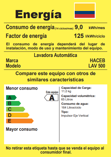 Lavadora Haceb 11 KG Panel Digital - LA11FDGR
