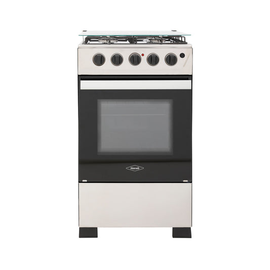 Estufa Romero Cristal de 4 puestos 50 cm a Gas Propano Inox - ESTUFA ROMERO 50-VP GP INOX - Logística Haceb