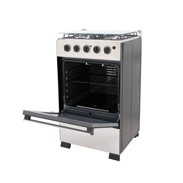 Estufa Romero Cristal de 4 puestos 50 cm a Gas Propano Inox - ESTUFA ROMERO 50-VP GP INOX - Logística Haceb