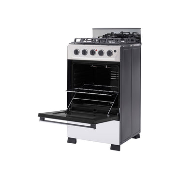 Estufa Romero Cristal de 4 puestos 50 cm a Gas Propano Inox - ESTUFA ROMERO CRISTAL 50 GP INOX - Logística Haceb