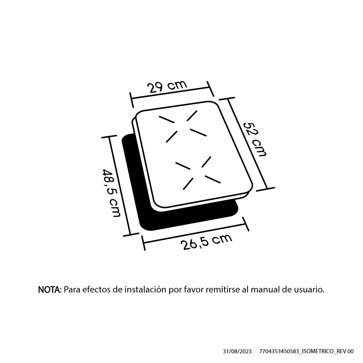 Estufa de Empotrar de Inducción Haceb de 2 puestos de 30 cm A 220V - CUB INDUCCION 30 220V - Logística Haceb
