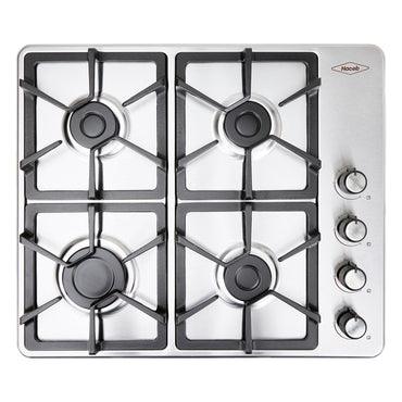 Estufa de Empotrar TA Haceb de 4 puestos en Hierro Fundido de 60X51 cm a Gas Natural Inox - CUB TA 60-51 INOX HF GN