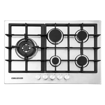 Estufa de empotrar en acero inoxidable Challenger de cinco puestos de 75cm gas natural parrilla completa - SV 6875 EI