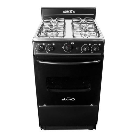 Estufa Abba 51Cms 4Pts Con Horno Negra - AT101-5-N