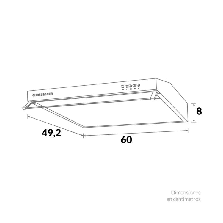 Campana Challenger 60 Cm Horizontal Negra CX-4300-N