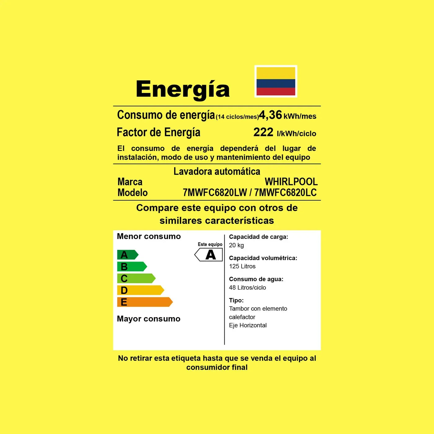 Lavadora Secadora WHIRLPOOL 20KG 2 en 1 Gris 7MWFC6820LC