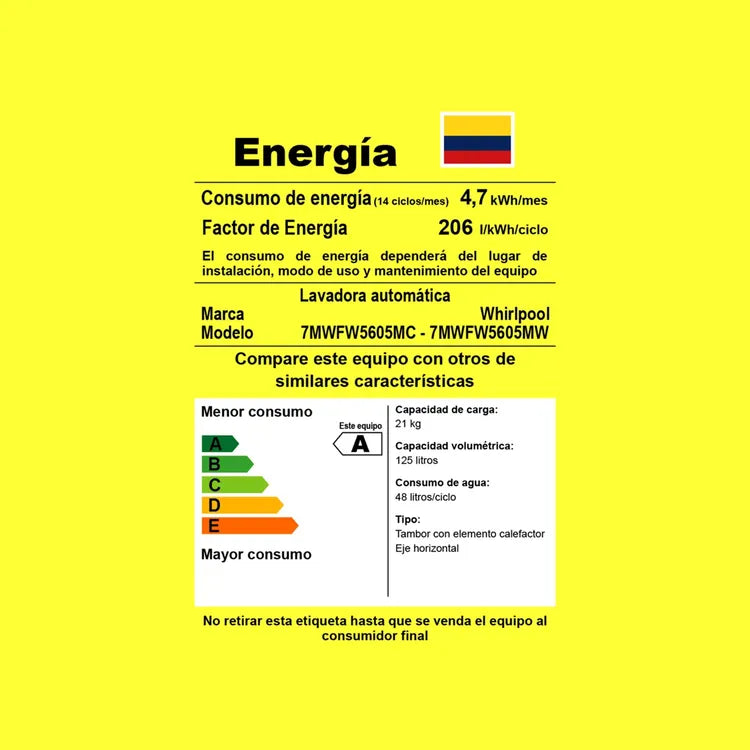 Lavadora WHIRPOOL 21KG7MWFW5605MC Carga Frontal Gris
