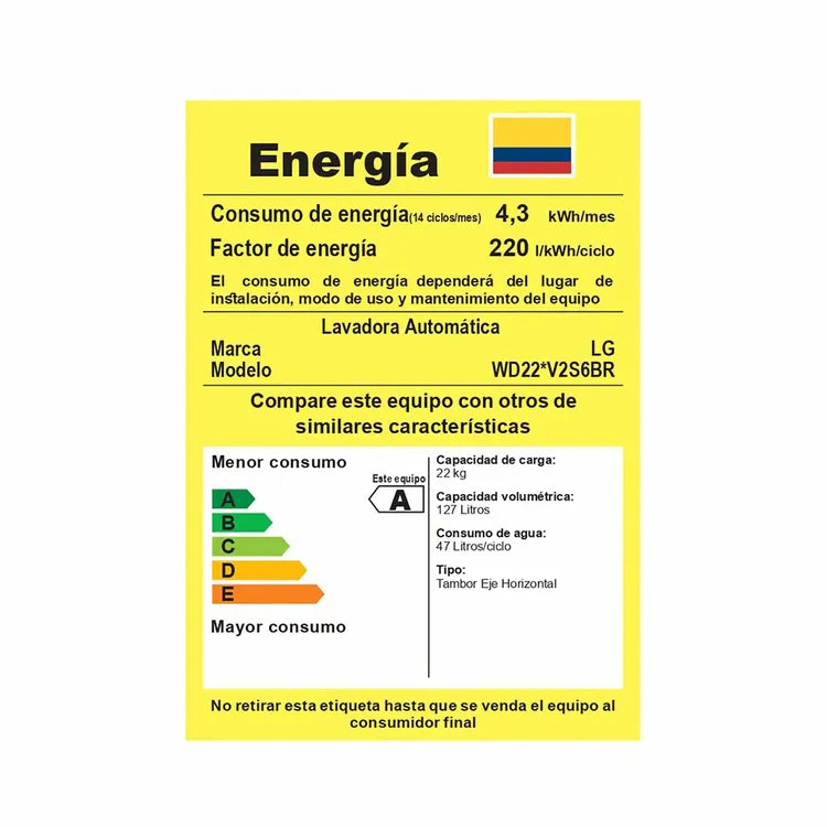 Lavadora Secadora LG 22KG Black Steel Tipo Acero Inox WD22BV2S6BR