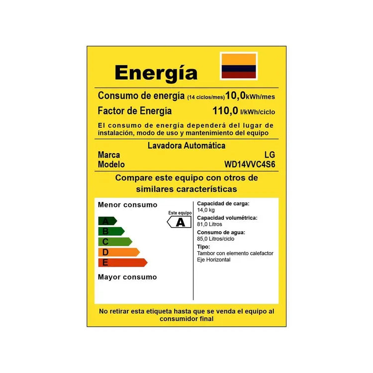 Lavadora Secadora LG 14KG-30LBS Silver WD14VVC4S6