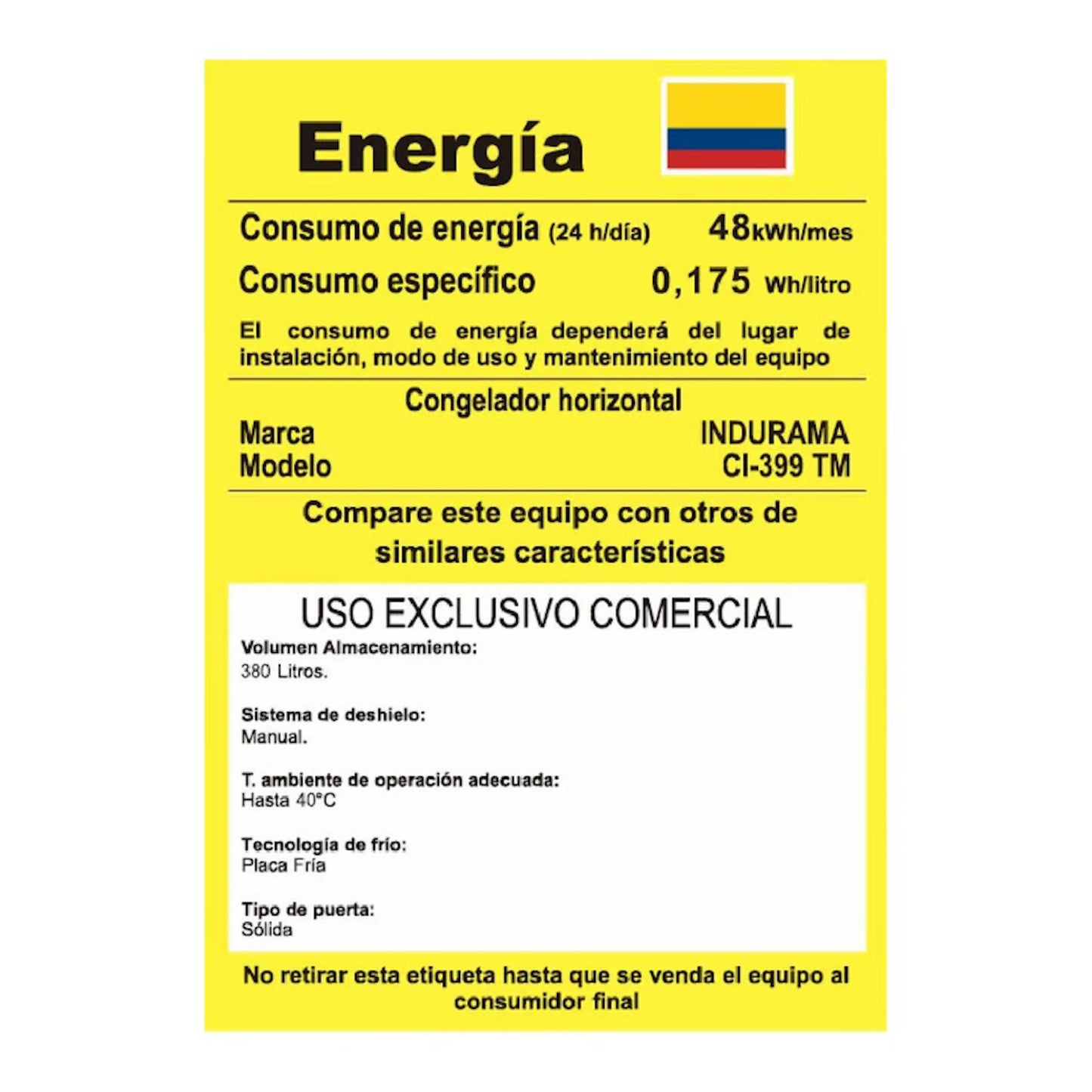 Congelador Indurama 399 LTS - CI-399TM