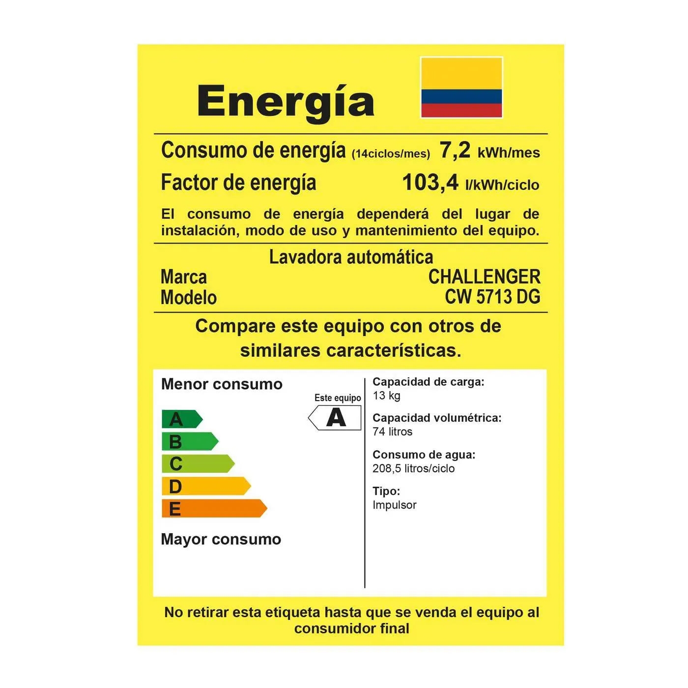 Lavadora Challenger 13 Kg CW-5713