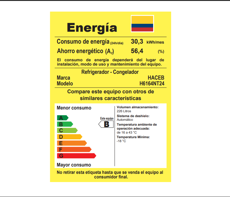 Nevera Haceb No Frost 243 Litros Manija Externa Negro Esmeralda