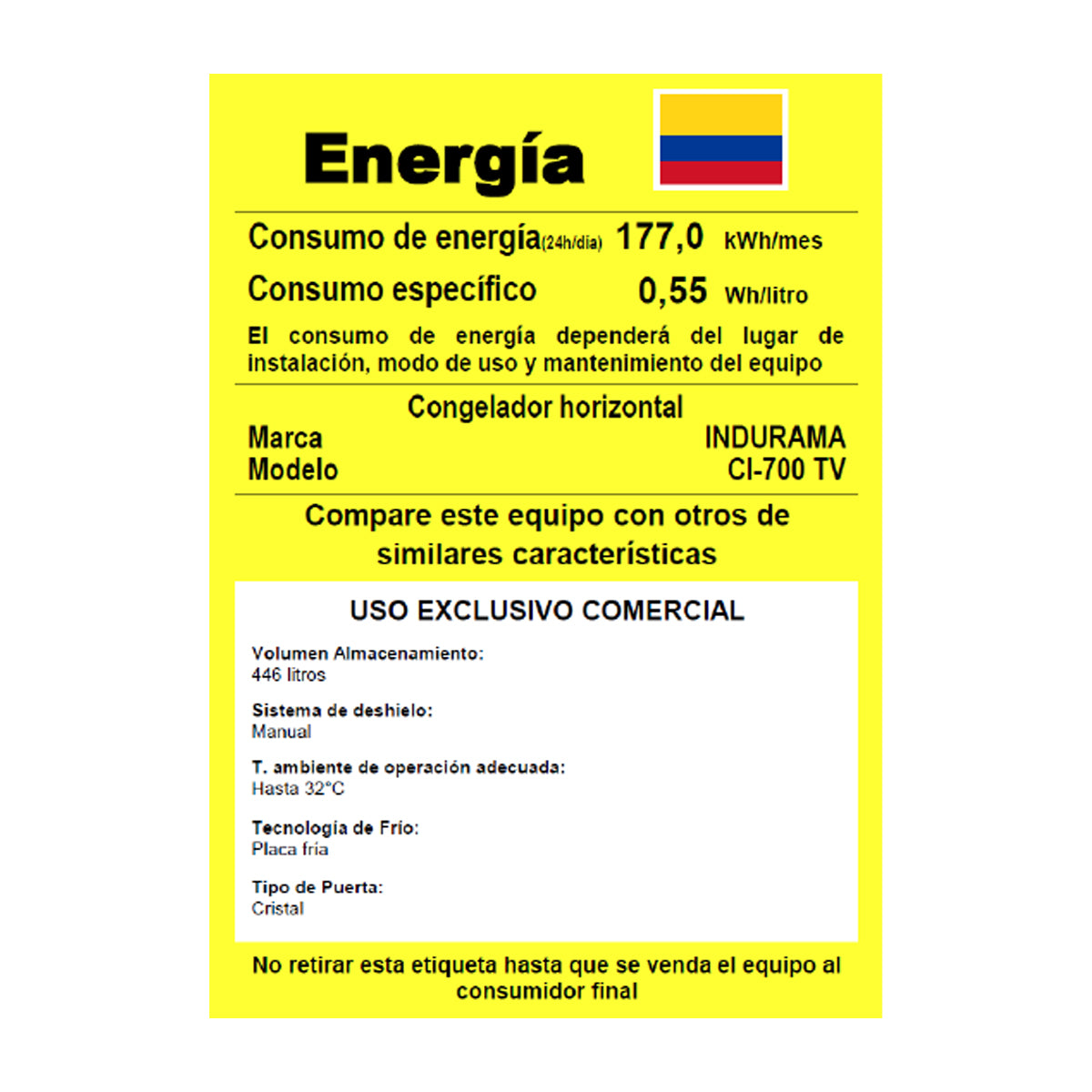 Congelador Indurama Horizontal 500 Litros Tapa de Vidrio - CI-700TV