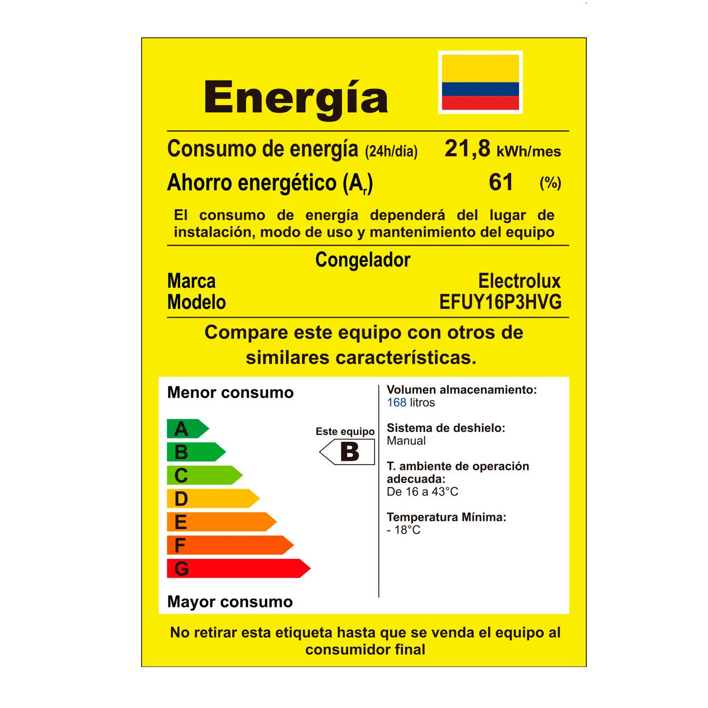 Congelador ELECTROLUX Silver Vertical 168 LTS - EFUY16P3HVG