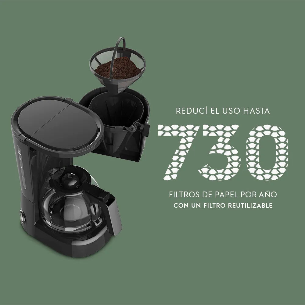 Cafetera Eléctrica Electrolux 600ml 15 Tazas Negra - ECM10