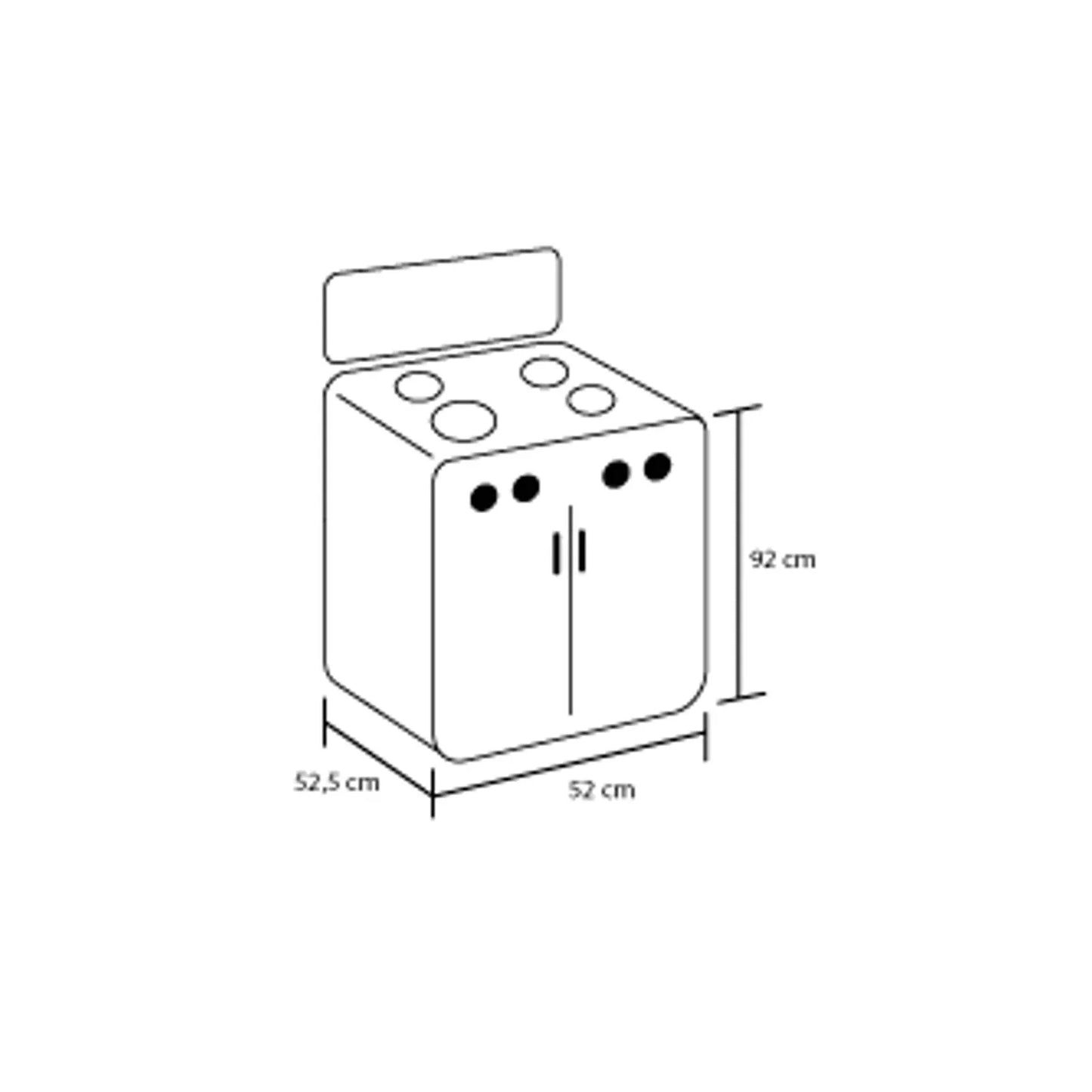Estufa Romero de gabinete Haceb de 4 puestos a Gas Propano Plata - ESTRO04T-PL-P