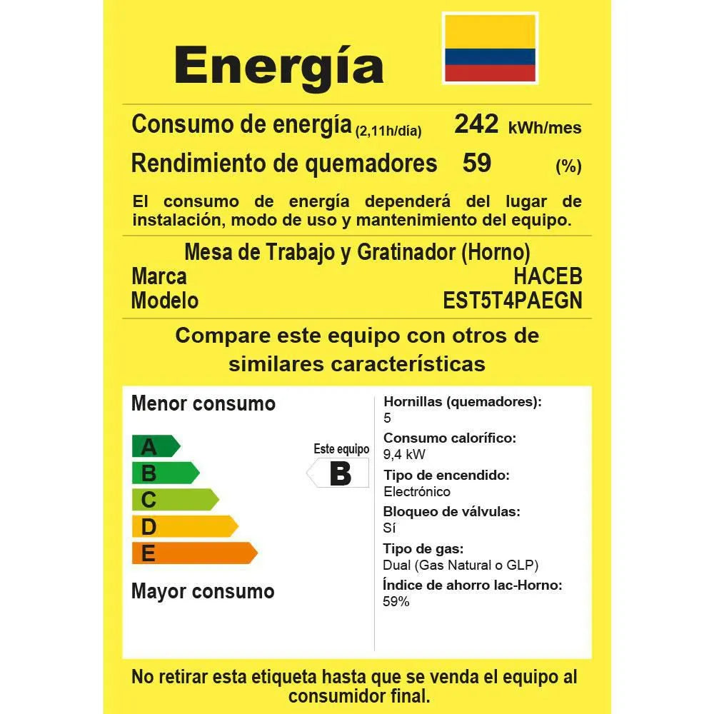 Estufa Romero Haceb de 4 puestos 50 cm a Gas Natural Negro - ESTRO50T-NE