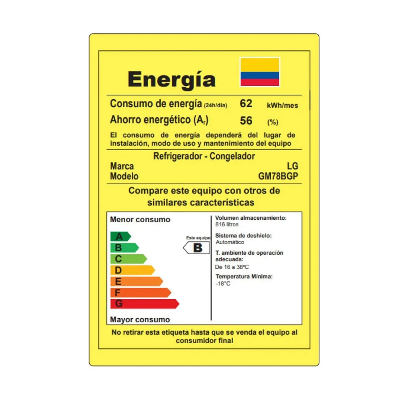 Nevecón LG 816 LTS Smart Inverter tipo europeo GM78BGP.APZCCLM.